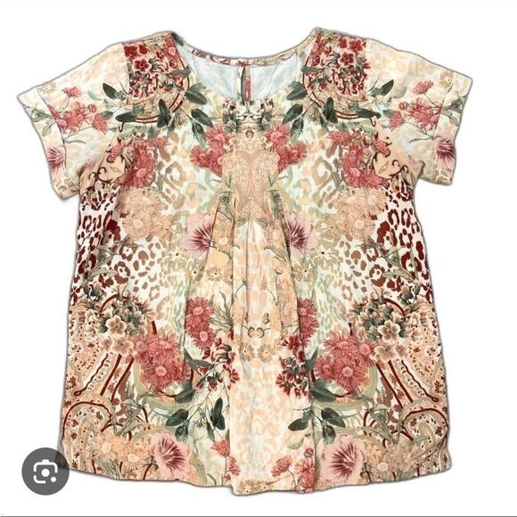 SOFT SURROUNDINGS Cusabo Floral Blouse Size Small - Picture 1 of 7
